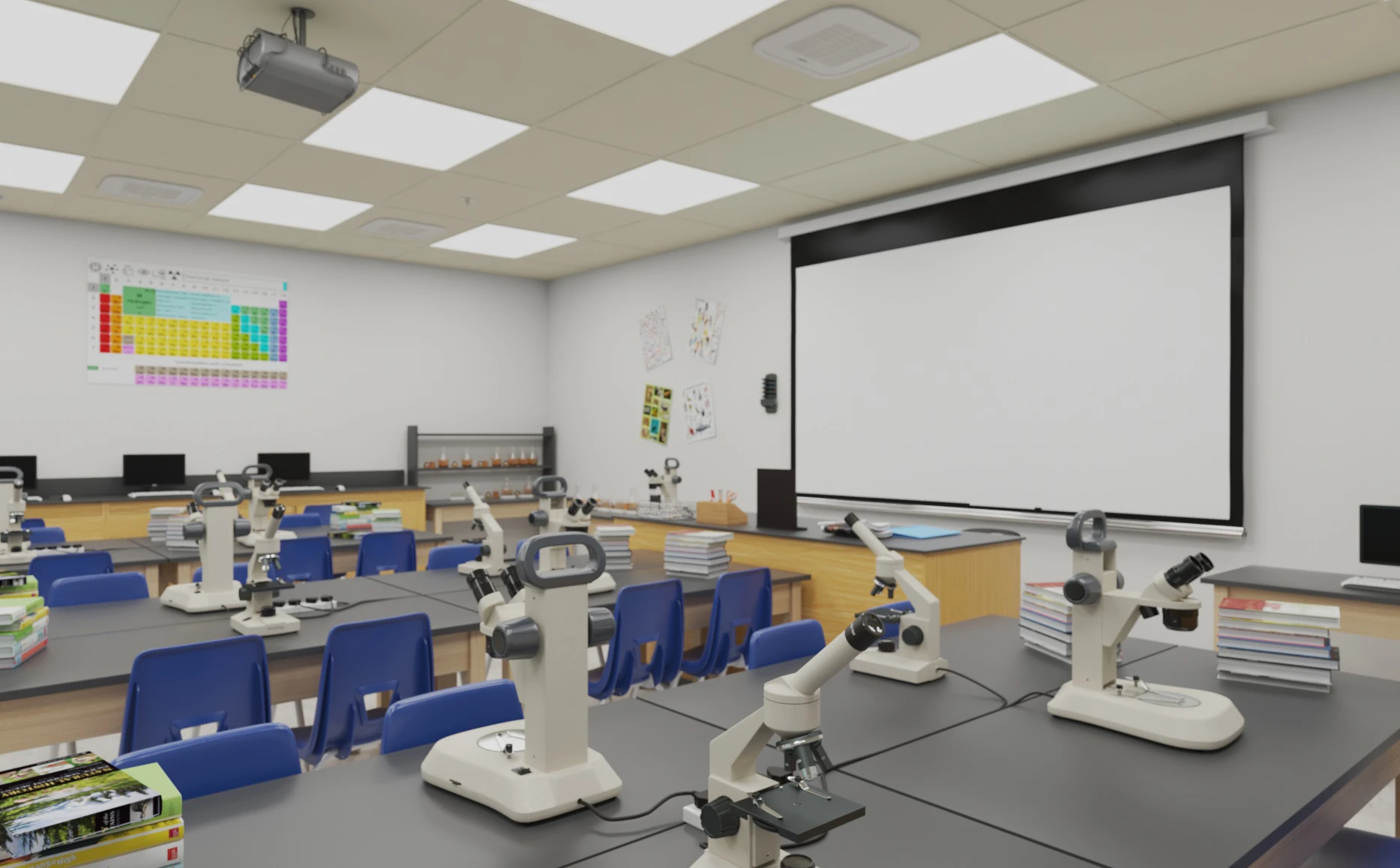 Detail School Science Laboratory Interior Architecture 3D Model_07